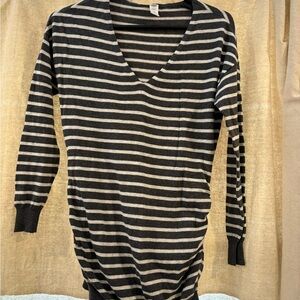 Old Navy Black and Gray Striped Maternity top